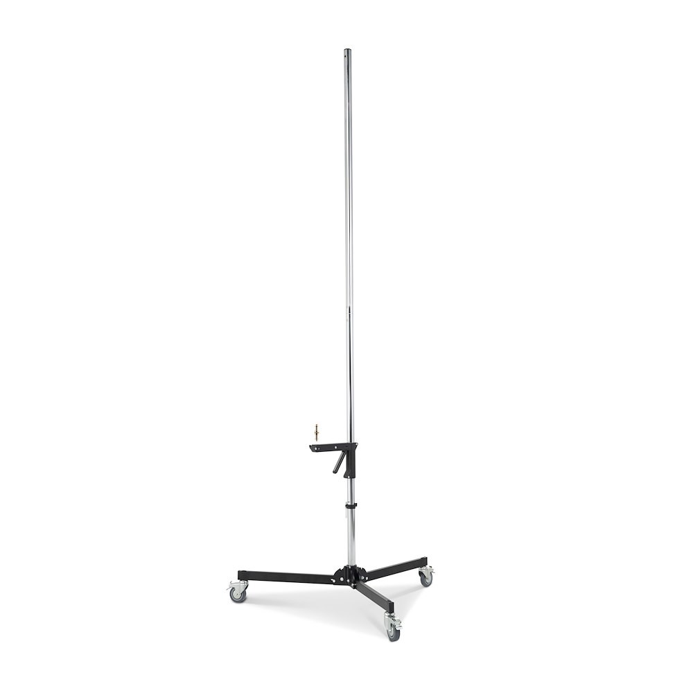 Chrome Column Light Stand w/ Locking Wheels, Removable Base thumbnail