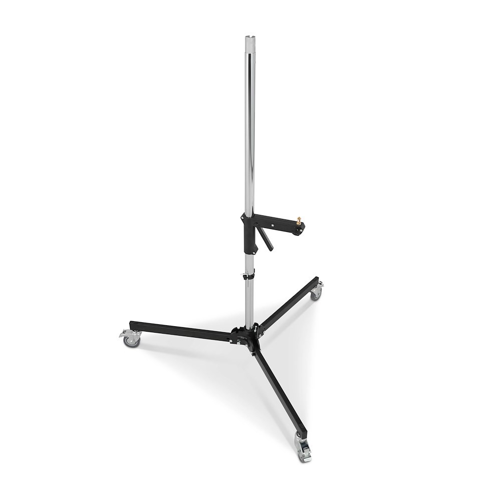Chrome Column Light Stand w/ Locking Wheels, Removable Base thumbnail