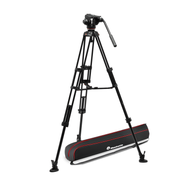Testa Video Fluida 502X con treppiede Alu Twin leg MS