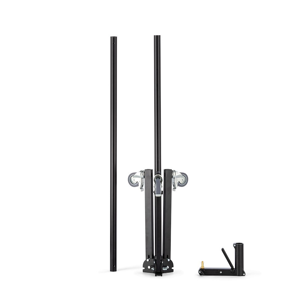Black Column Light Stand w/ Locking Wheels, Removable Base thumbnail