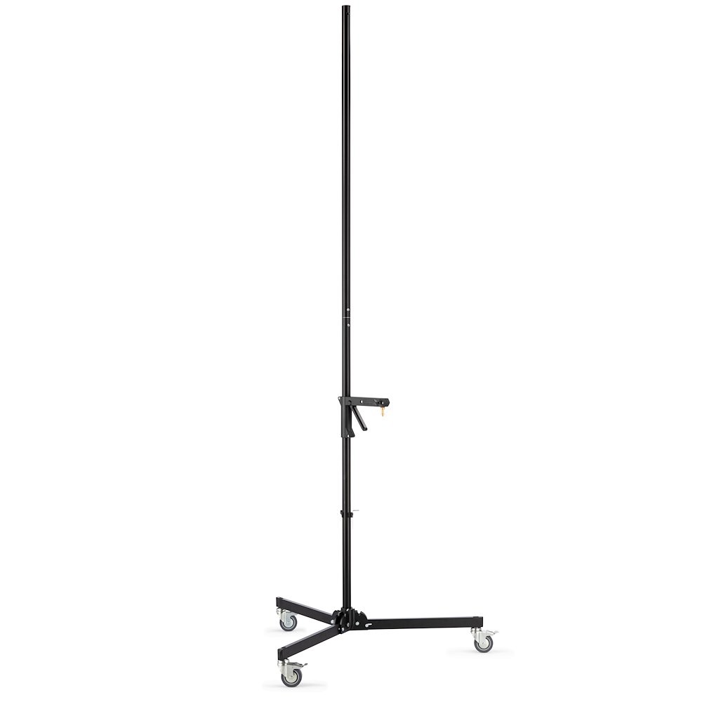 Black Column Light Stand w/ Locking Wheels, Removable Base thumbnail