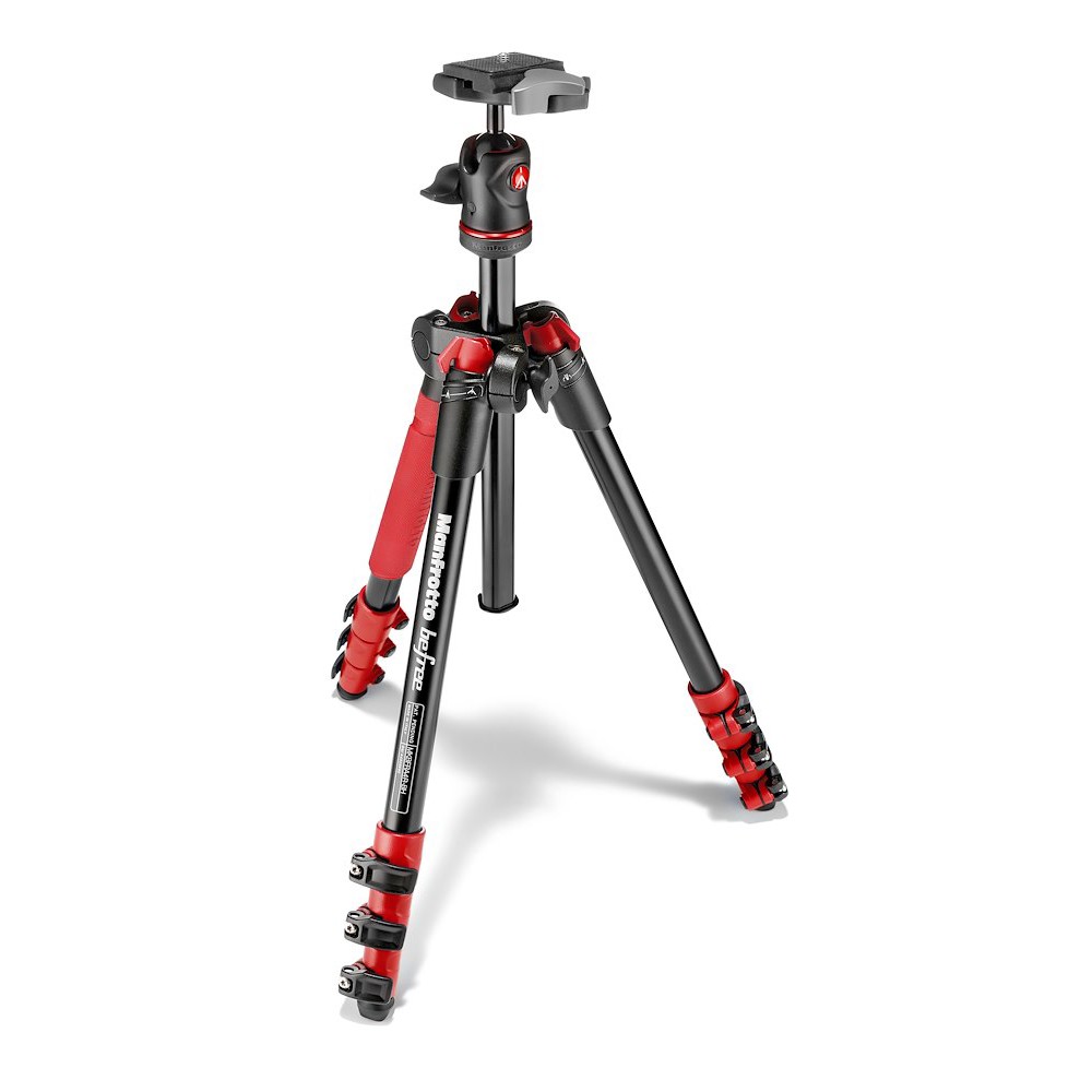 BeFree Aluminium Travel Tripod with Ball Head, Red thumbnail