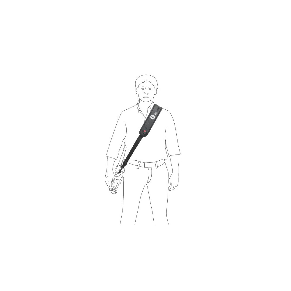 Tripod shoulder strap 1, 4cms, heavy-duty, rubber and canvas thumbnail